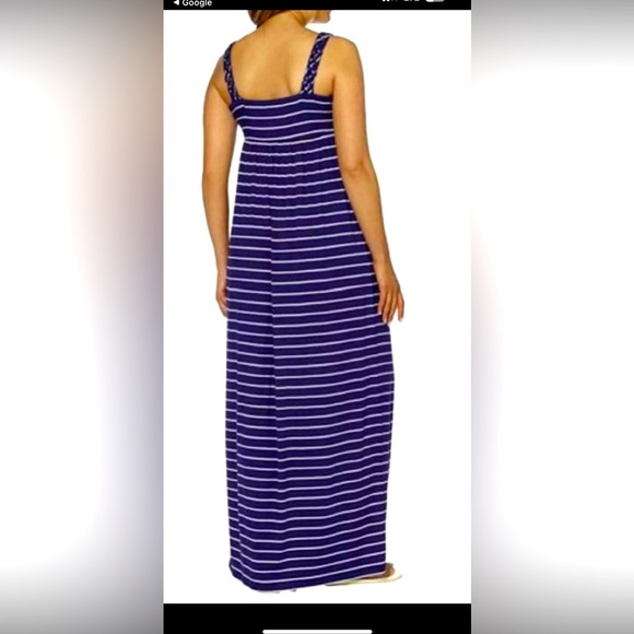 Design History Blue & White Striped Braided Straps Sleeveless Maxi Dress X Small - Picture 2 of 13